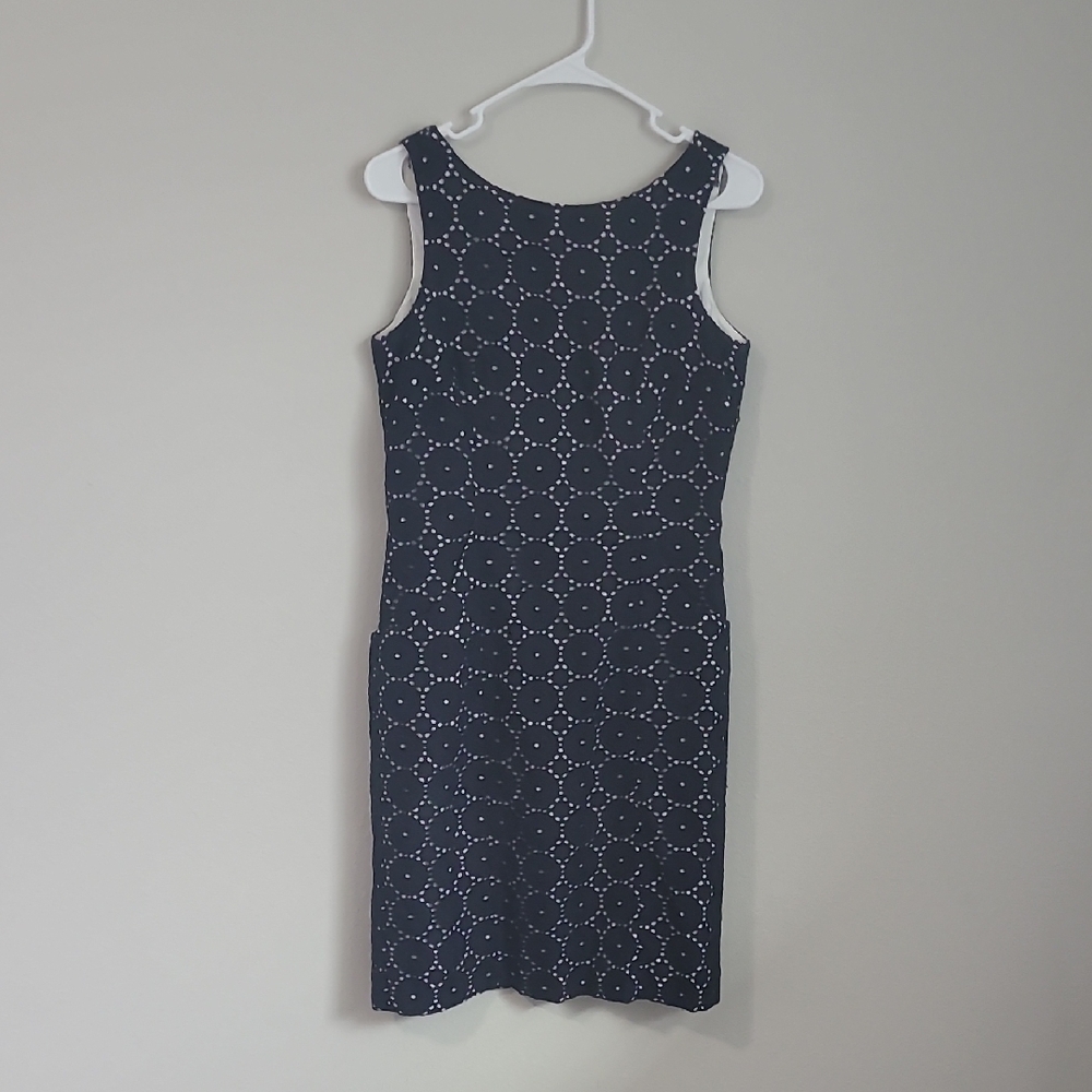 ANTONIO MELANI Navy Mini Dress with White Circular Print